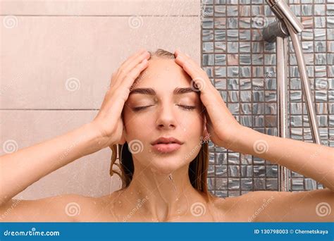 beautiful woman in shower